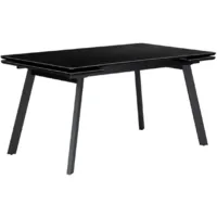 Обеденный стол Notta Норман 140/200x80 (черный мрамор/черный)