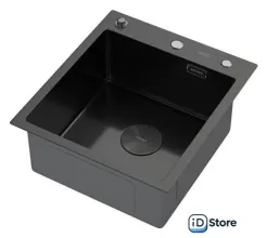 Кухонная мойка ARFEKA ECO AR 450500 POP-UP BLACK PVD NANO DECOR MILLET GRAINS