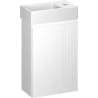 Мебель для ванных комнат Wellsee Тумба под умывальник 2 в 1 WC Area 221801001 (тумба/матовый белый, раковина/глянцевый белый, без ножек)