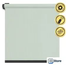 Рулонная электроштора НеоФьюжен Эден 200 120х250 левая (снежная мята, черная фурнитура)