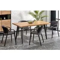 Кухонный стол Halmar Dickson 2 150-210/90/75 (натуральный/черный)