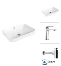 Умывальник Lauter 21441A Sky 21CK533C с сифоном 21635CH (хром)