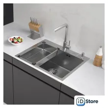 Кухонная мойка ARFEKA Eco AR мойка 600500, коландер G, дозатор Satin Decor Millet