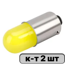 Автолампа диод T8,5 (T4W) 12V 1 COB BA9s 1-конт Белая SKYWAY комп.2 шт габарит/стоп/салон/номер