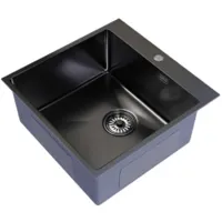 Кухонная мойка Mixline Pro 556575 (черный графит, с сифоном)