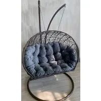 Подвесное кресло Craftmebel Кокон Дабл (черный/серый вельвет)