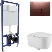 Унитаз подвесной Berges Wasserhaus Tornas Rimless Visam Slim 525 EX-043412 (с кнопкой, с сиденьем)