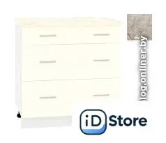 Шкаф напольный Кортекс-мебель Корнелия Лира НШ80р3ш (крем/марсель)