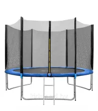 Батут SKYJUMP PRO 8ft синий (252 cм УСИЛЕННЫЙ) с защитной сеткой и лестницей