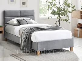 Кровать SIGNAL SIERRA Velvet tap. 150 серый/дуб (90х200)