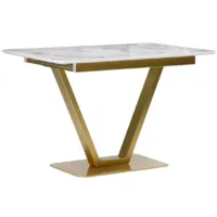 Обеденный стол Woodville Бугун / 500006 (белый/золото)