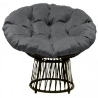 Кресло садовое Craftmebel Папасан Премиум (черный/серый)