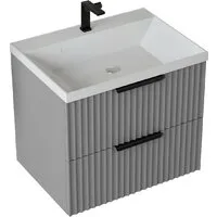 Мебель для ванных комнат Vela Тумба под умывальник Vela Волна 70П под Classica (серый мат) черный хекси TU8853