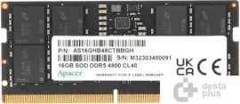 Оперативная память Apacer 16ГБ DDR5 SODIMM 4800 МГц AS16GHB48CTBBGH