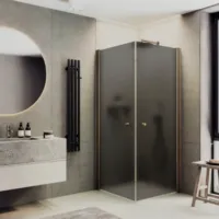 Душевой уголок MaybahGlass MGY-1295-2 (графитовое матовое стекло/бронзовый)