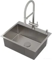 Кухонная мойка Roxen Simple 560220-60-GR сатин/текстурная (с коландером и дозатором)