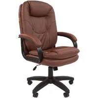 Офисное кресло CHAIRMAN 668LT N (черный пластик/экопремиум коричневый)