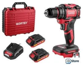 Дрель-шуруповерт Wortex BD 2025 DLi 1329837 (с 2-мя АКБ, кейс)