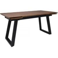 Обеденный стол ОКА Сангай 160-220x80x75 (дуб мореный/черный)