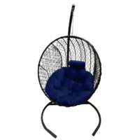 Кресло подвесное Craftmebel Кокон Круглый стандарт (черный/синий)