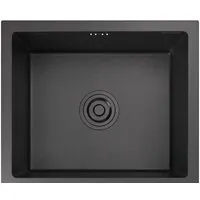 Кухонная мойка GranFest Metal нержавеющая сталь AISI 304 GF-4538 графит (с сифоном)