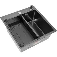 Кухонная мойка ARFEKA Eco AR мойка 500500, коландер G, дозатор Black Decor