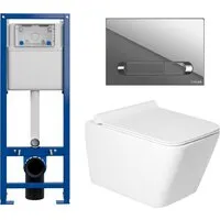 Унитаз подвесной Saniteco KW-9004W в комплекте с инсталляцией 64110 S-IN-MZ-VECTOR