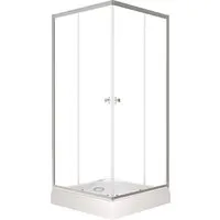Душевой уголок Saniteco SNT-804 Cube 90х90 с поддоном (хром/прозрачное стекло)