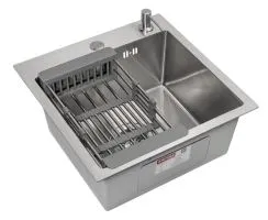 Комплект ARFEKA ECO AR мойка 450450 (настольная), коландер, дозатор SATIN DECOR MILLET GRAINS