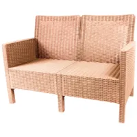 Диван садовый ВПМ Ротанг 2-х местный / 6199881 (капучино)