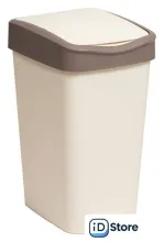 Комплект мусорных ведер Violet Tandem с подвижной крышкой 841826 (8шт, 10л, слоновая кость/шоколад)