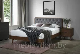 Кровать HALMAR CASSIDY серый/орех (160х200)