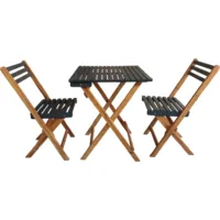 Комплект садовой мебели National Tree Company из акации / TP2074.0.5 (3 предмета)