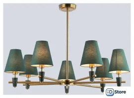 Подвесная люстра Ambrella light LH75053/7 BS/GN (латунь/зеленый)