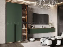 Модульная гостиная Норд (Комплект 1) - Дуб Крафт/Изумруд (3,6м)