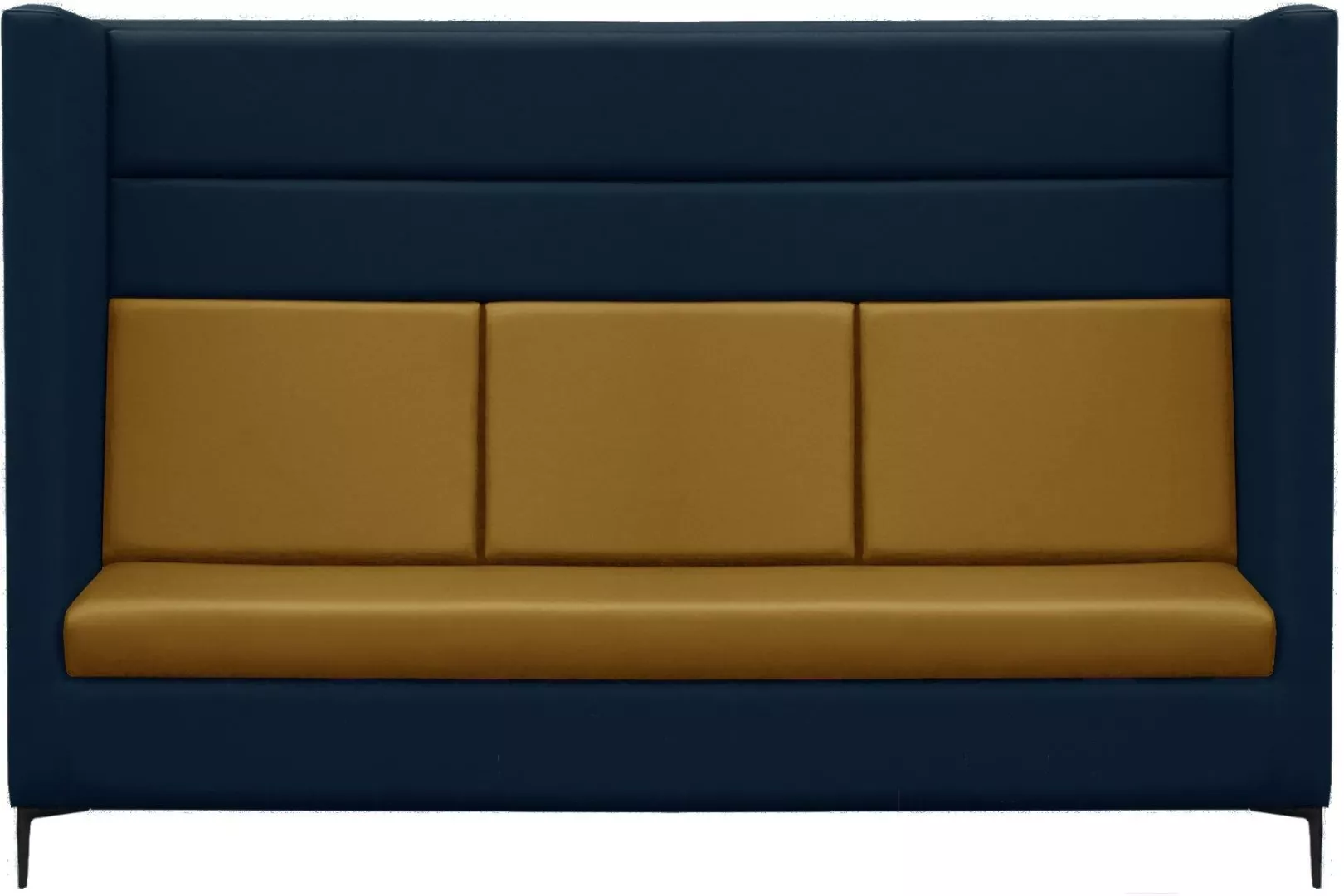 Диван Бриоли Дирк трехместный L18-L17 (синий, желтые вставки)