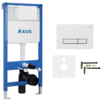 Унитаз подвесной с инсталляцией Axus 011D с унитазом Brillo 2380t и кнопкой 097HDW