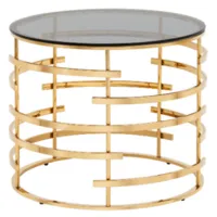 Журнальный столик Stool Group Инфлюэнс 60x60 / EET-181-TG (стекло Smoke/сталь золото)