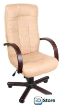 Офисное кресло Деловая обстановка Атлант Экстра (орех, желто-бежевый, кожа люкс)