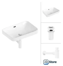 Умывальник Lauter 21441A клапан 21190W сифон 21635W (белый матовый)