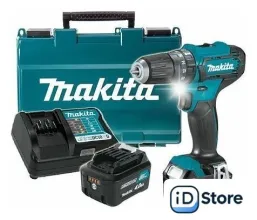 Ударная дрель-шуруповерт Makita HP333DWME (с 2-мя АКБ, кейс)