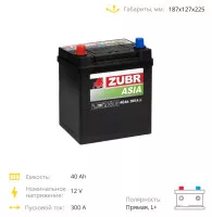Автомобильный аккумулятор Zubr Premium Asia L