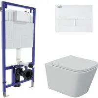 Унитаз подвесной Berges Wasserhaus Floe S Rimless Visam Slim 525 EX-043244 (с сиденьем)