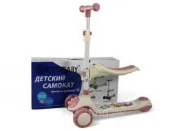 Детский самокат Rivertoys HB-8002S розовый