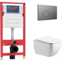 Унитаз подвесной Oliveeka OL-MQ1216R22-BGM (матовый оружейный)