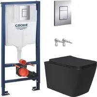 Унитаз подвесной Lauter Magdeburg 21103EC GROHE Rapid SL 38772001 (черный матовый)