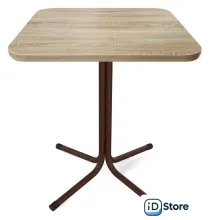 Кухонный стол Sheffilton SHT-TU7-1/60/60 ЛДСП (коричневый муар(цинк)/черный/дуб сонома)