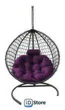 Подвесное кресло Craftmebel Кокон Капля Премиум (фиолетовый/графит)