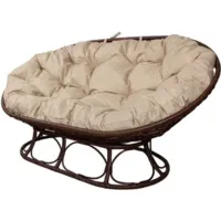 Диван садовый M-Group Мамасан Home / 12880201 (коричневый ротанг/лен подушка)