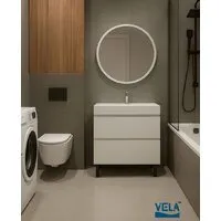 Мебель для ванных комнат Vela Тумба под умывальник Vela Мира 50Н под Bazis (белый глянец) TU6997